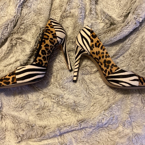 Michael Shannon Leopard Zebra Heels - Picture 2 of 4